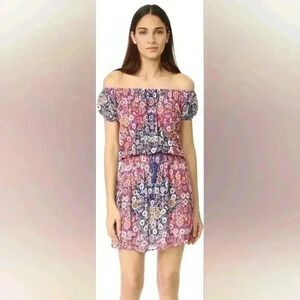 NWT Nanette Lepore Desert Diamond Off-the-Shoulder Cover Up Dress, Size Medium